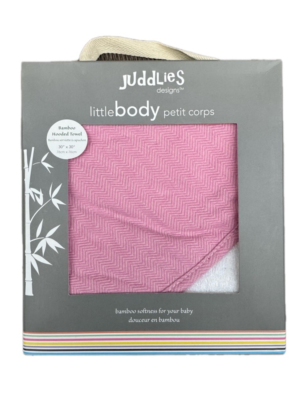 Juddlies Pink Bamboo Hooded Baby Towel